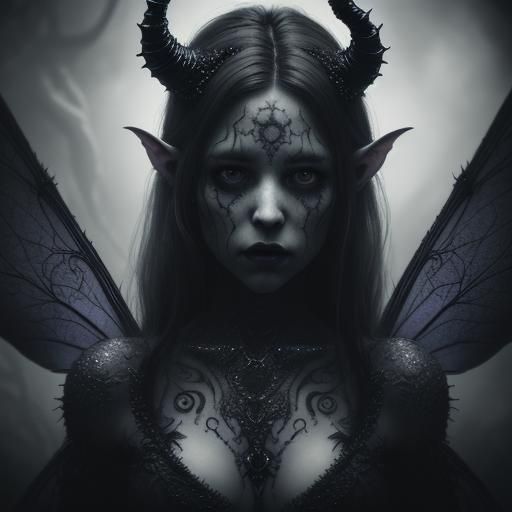 Lovecraftian Demoness Fairy Portrait in HDR