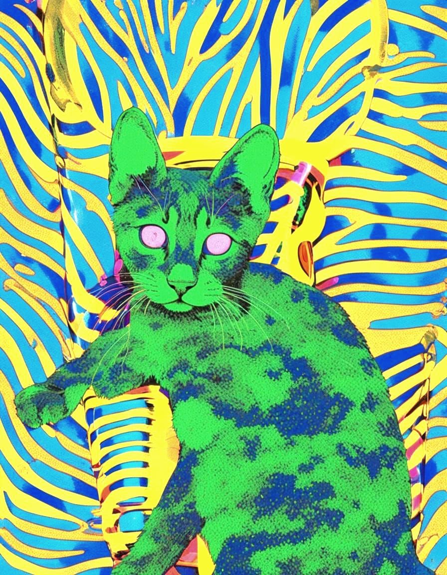 Psychedelic Soda Can in Vivid Pop-Art Style