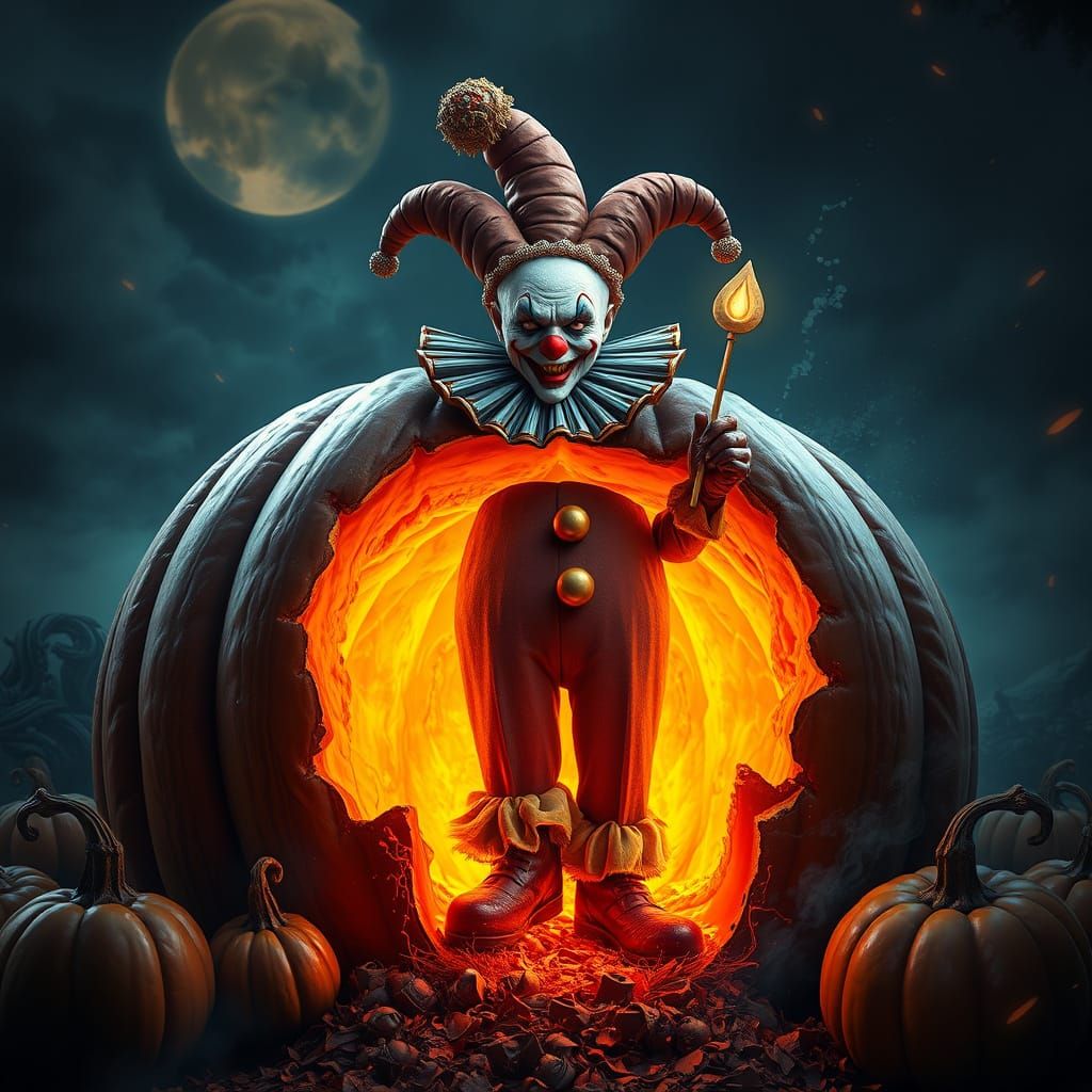 Clown King of Autumn Fantasy Art