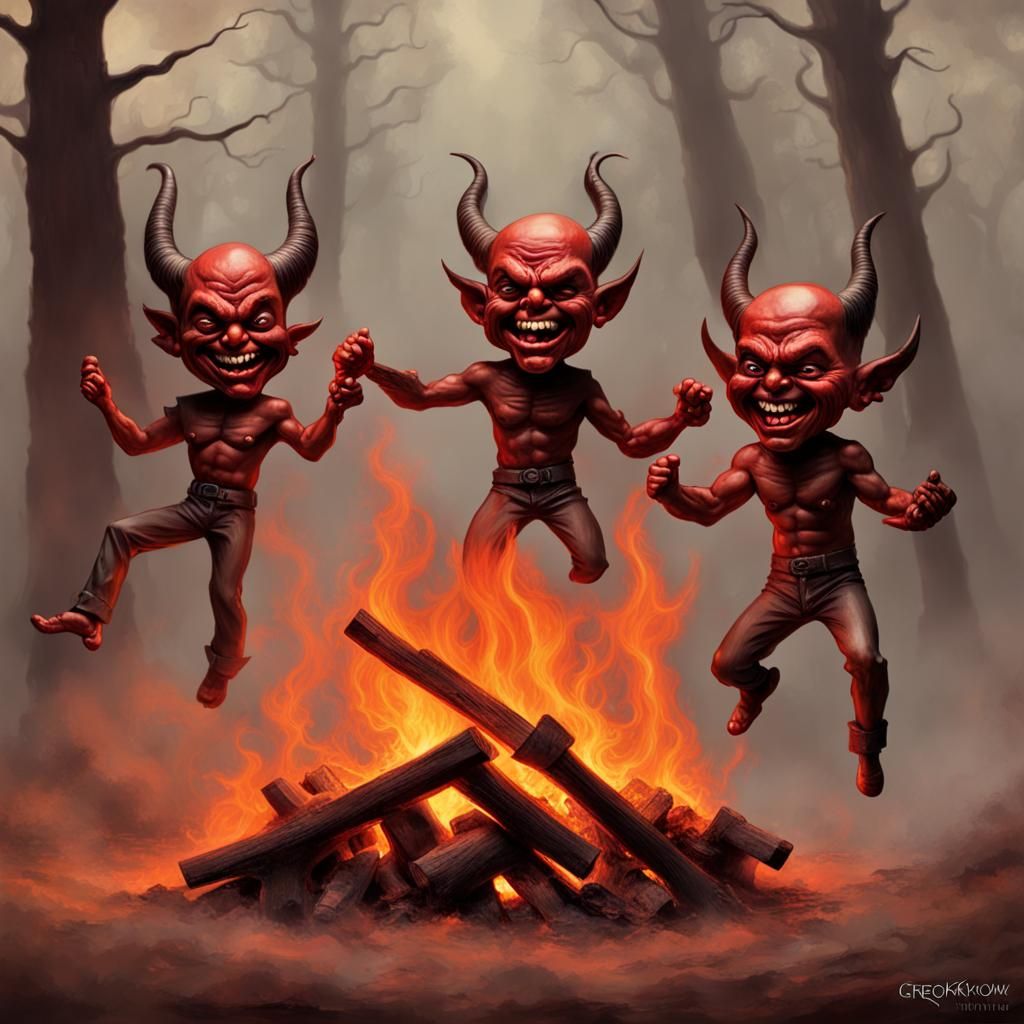 Little Devils Dance Around the Fire
