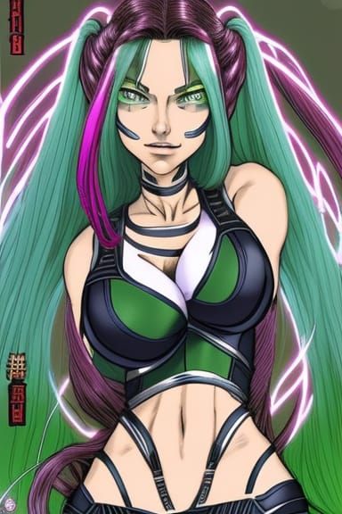 Cyberpunk Alien Woman in Wedding Dress