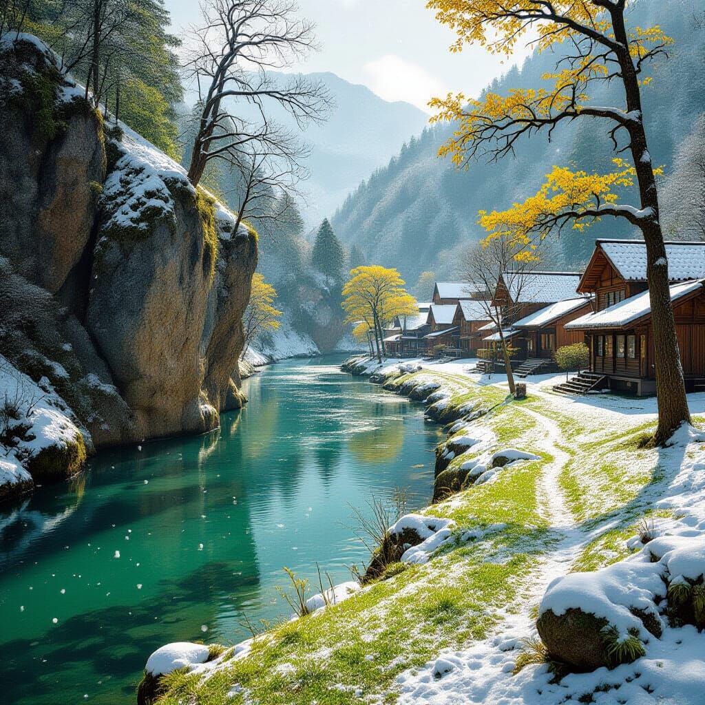 Snowy River Landscape with Contrasting Banks