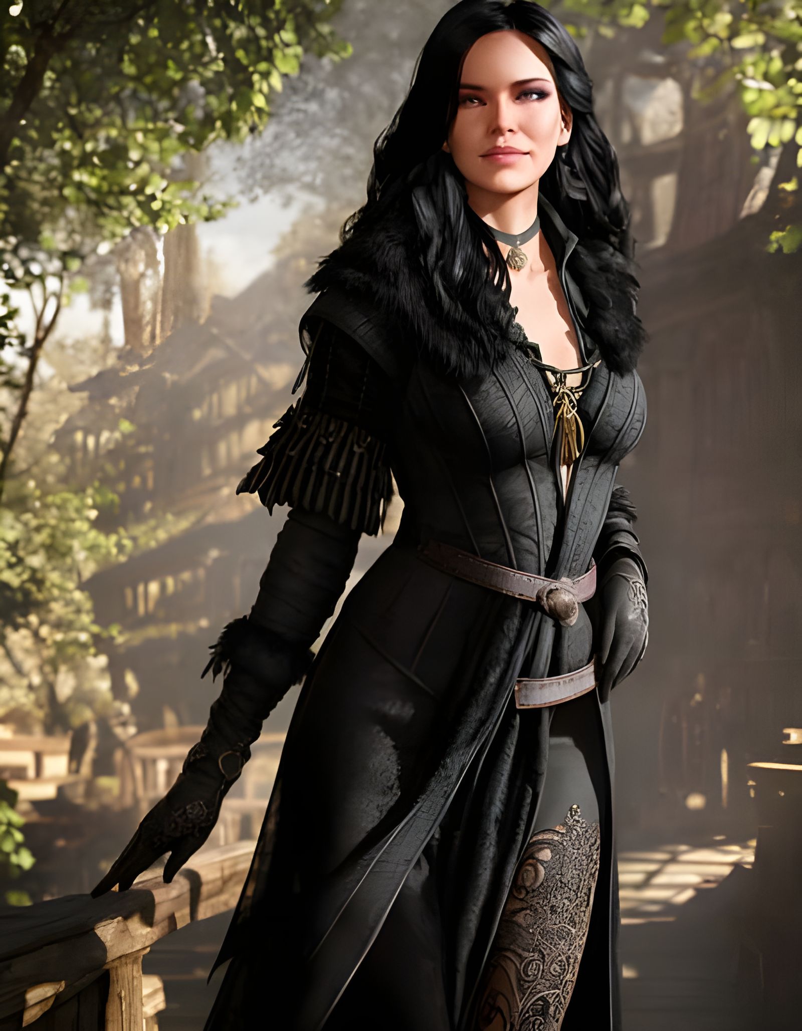 Yennefer at the Dock: A Realistic Digital Portrait