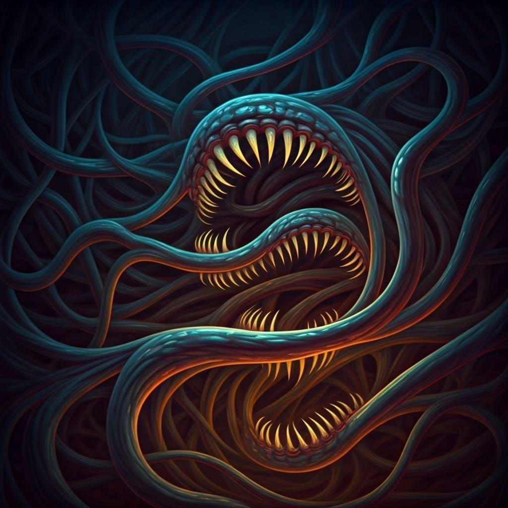 Bioluminescent Tendrils Unveil Dark Beauty