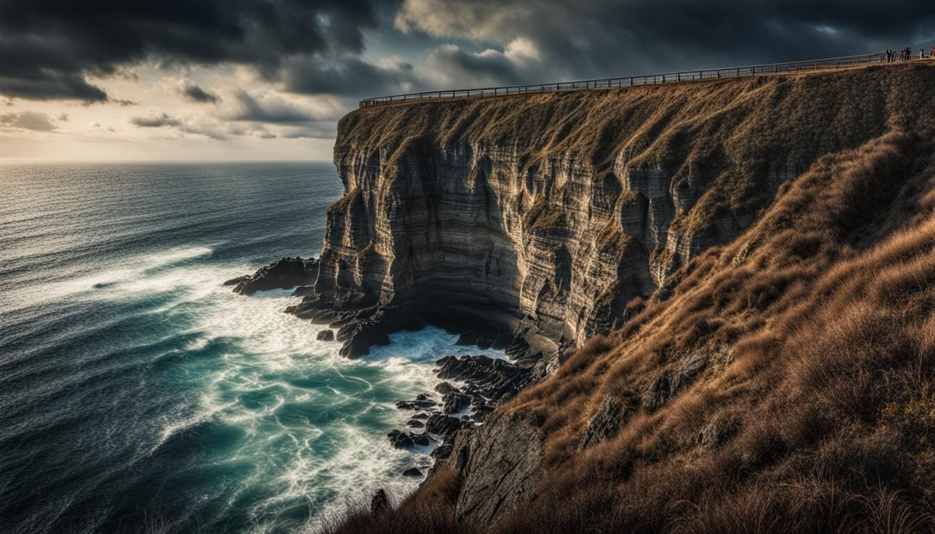 Hyperrealistic Cliffside Ocean View in High Definition