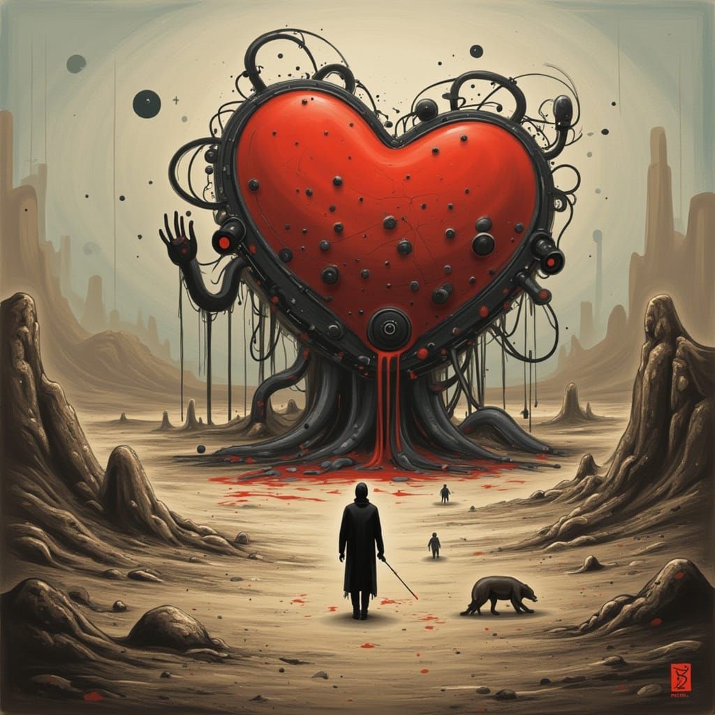 Abandoned Loveheart Factory in Dystopian Wasteland