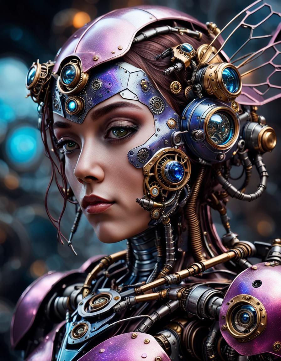 steampunk cyborg lady