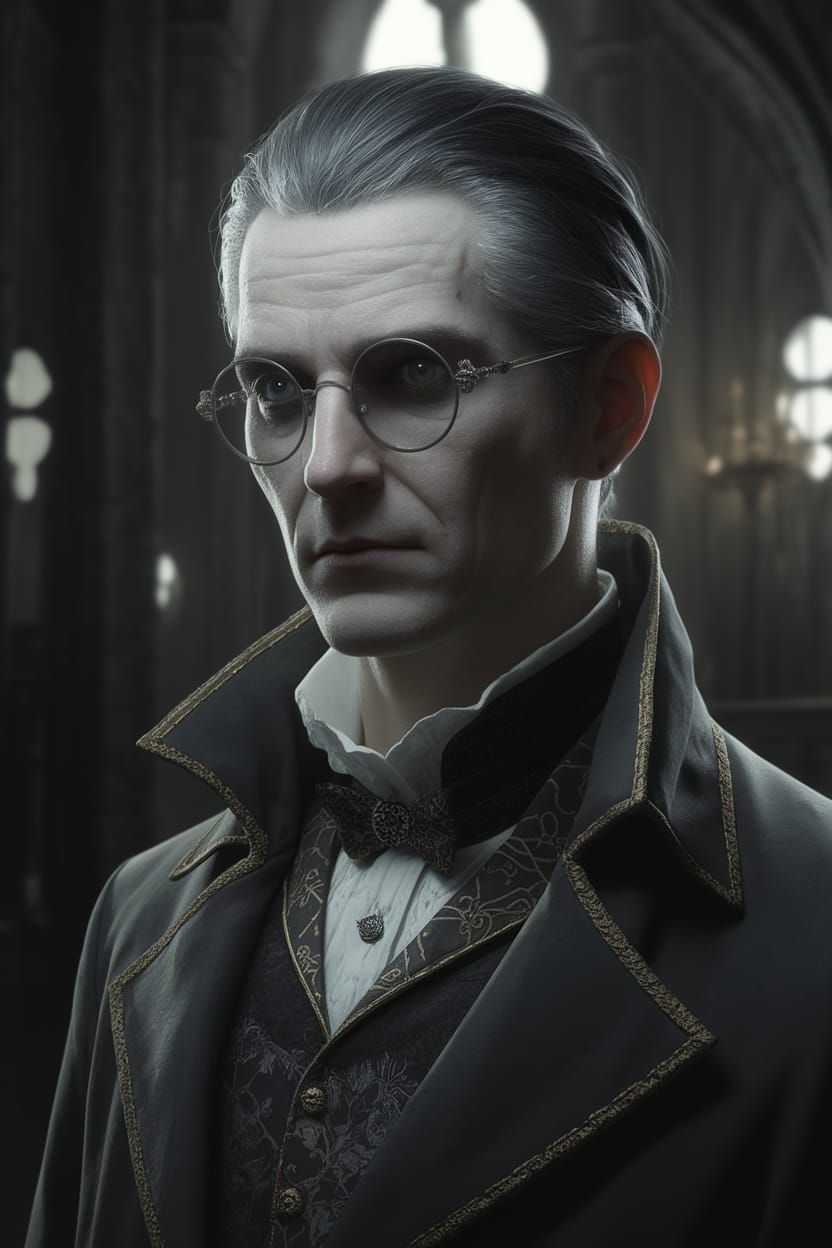 Mysterious Keeper of Forbidden Knowledge in Victorian Attire