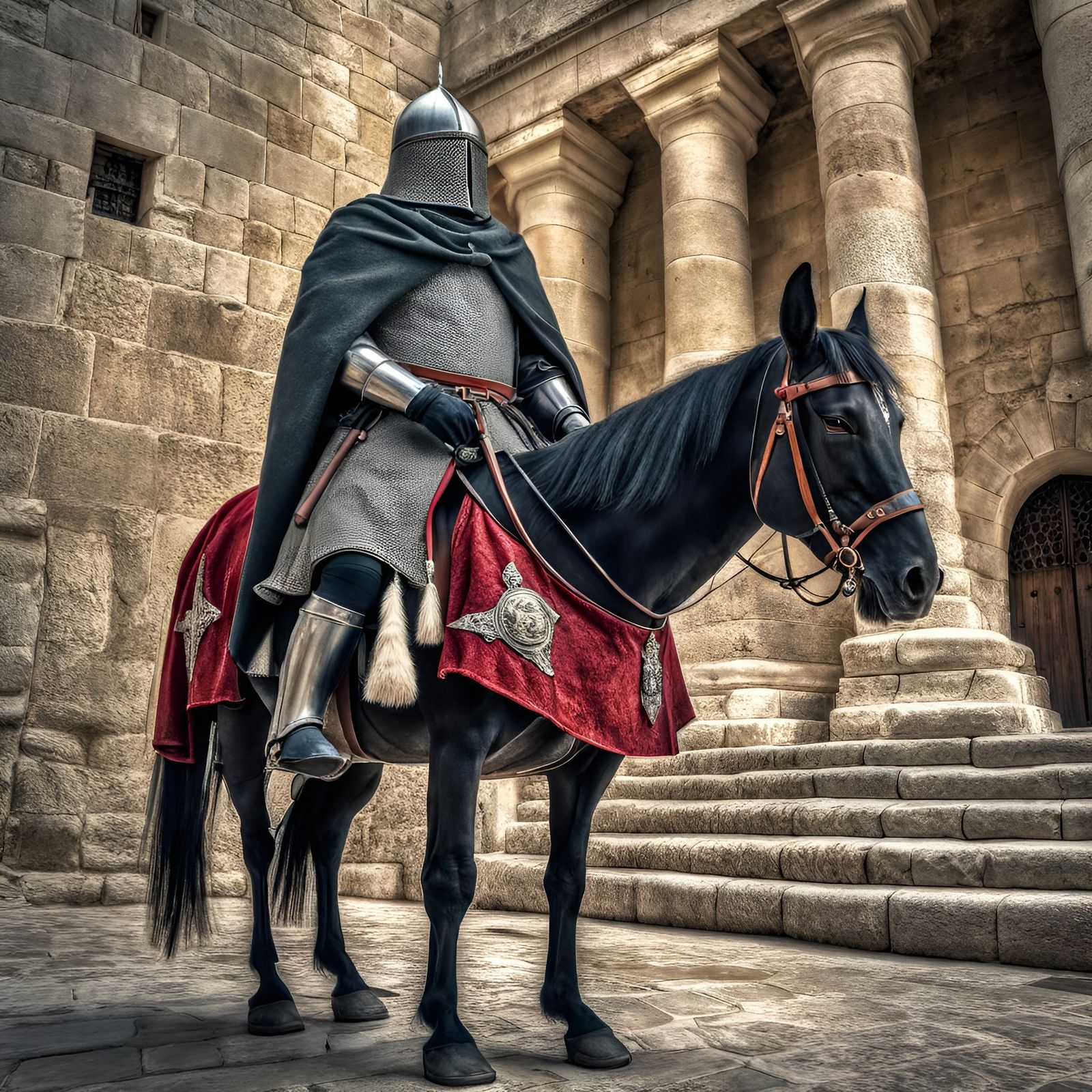 Knight Hospitaller Protecting Pilgrims Overlooking Jerusalem