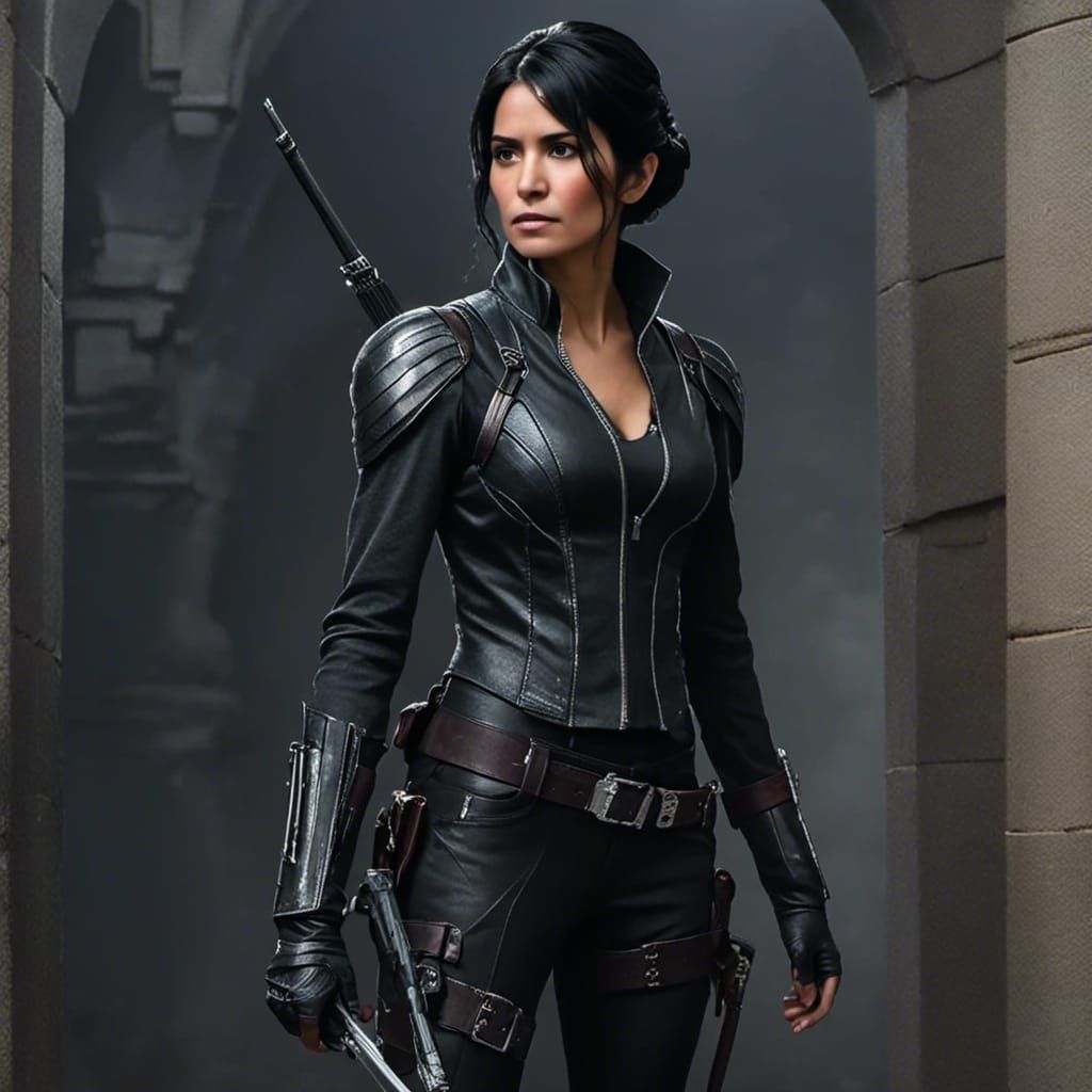 Black Widow Portrait in Marvel Style