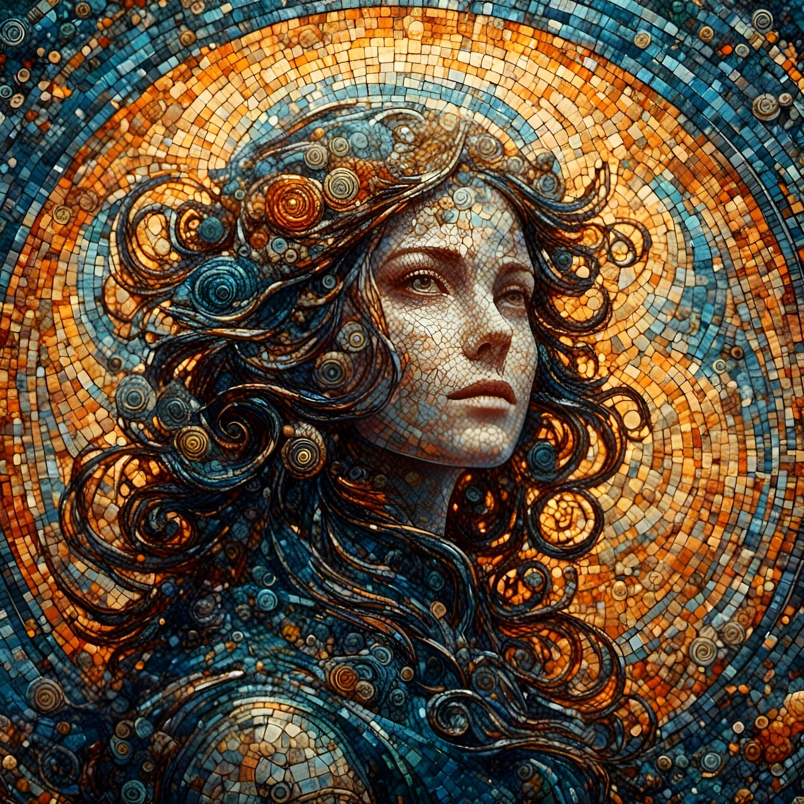 Mosaic Pointillist Circle Art Inspired by Stained Glass