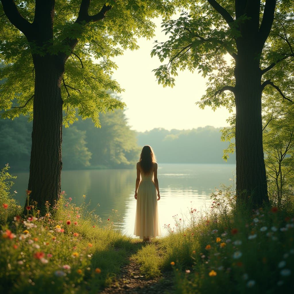 Serene Maiden in Cinematic Swedish Nature