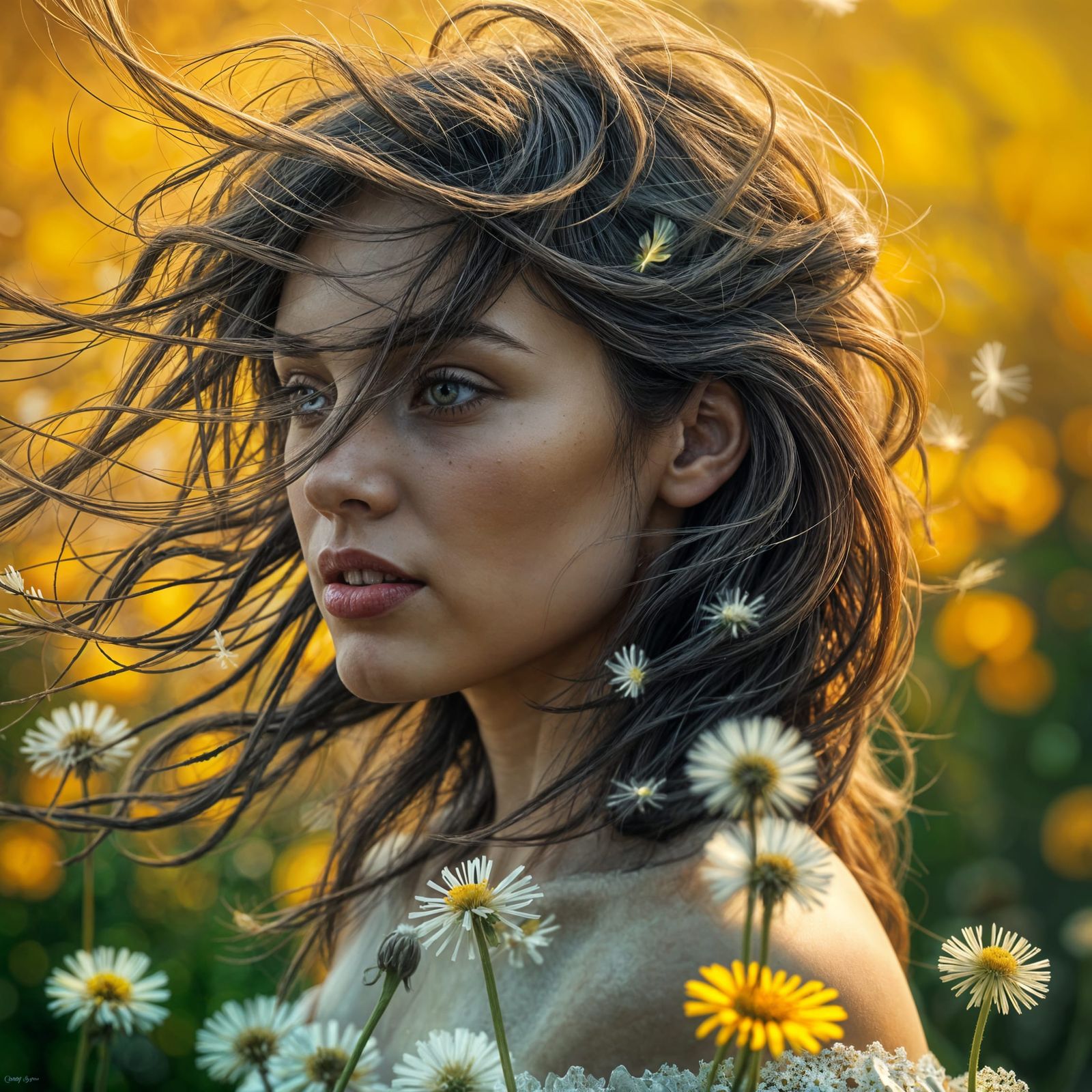 Dramatic Dandelions in Hyperrealistic Splashes of Color