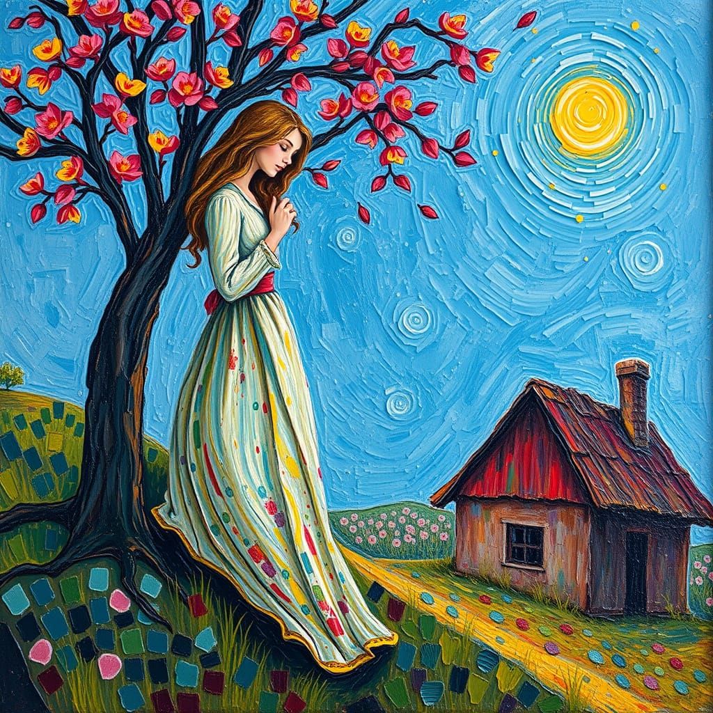 Maiden Appears with Lark Song Near Peasant Home