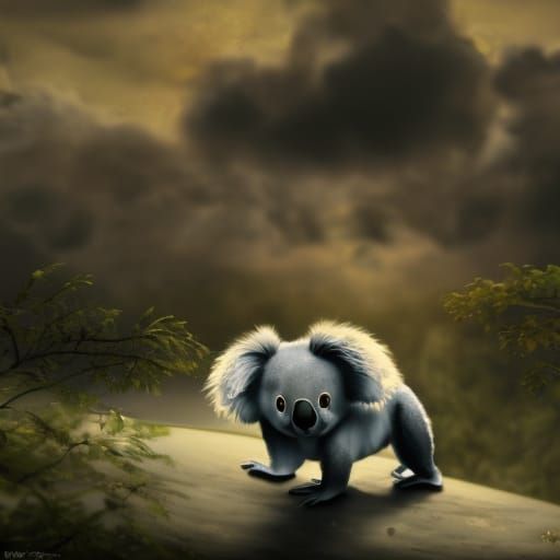 Lonely Koala: Digital Matte Painting in 8K