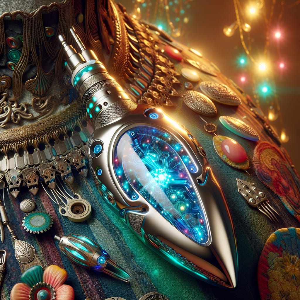 A luminously pulsating cybernetic implant