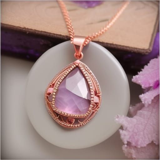 Ethereal rose gold necklace with pink Kunzite gemstone pendant with lilac accents& ethereal vibes& magical vibes& beauti...