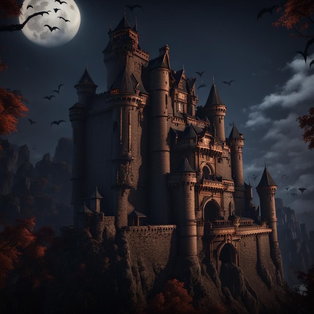 Simon Belmont in Dark Castlevania Landscape