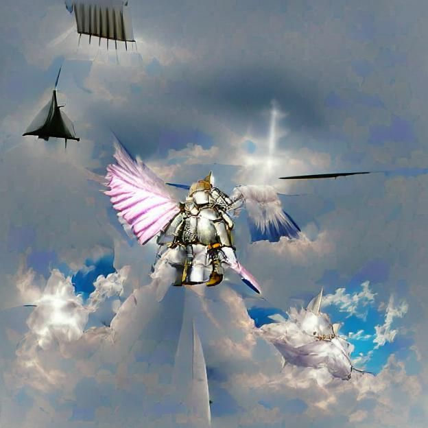 Armored Angel Descending from the Heavens
