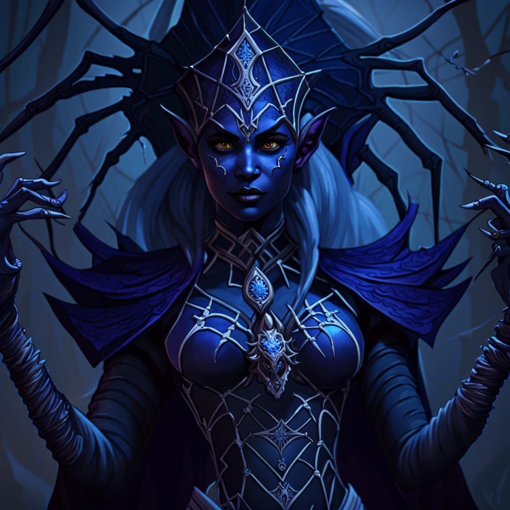 Drow High Priestess of Lolth: Fantasy Concept Art