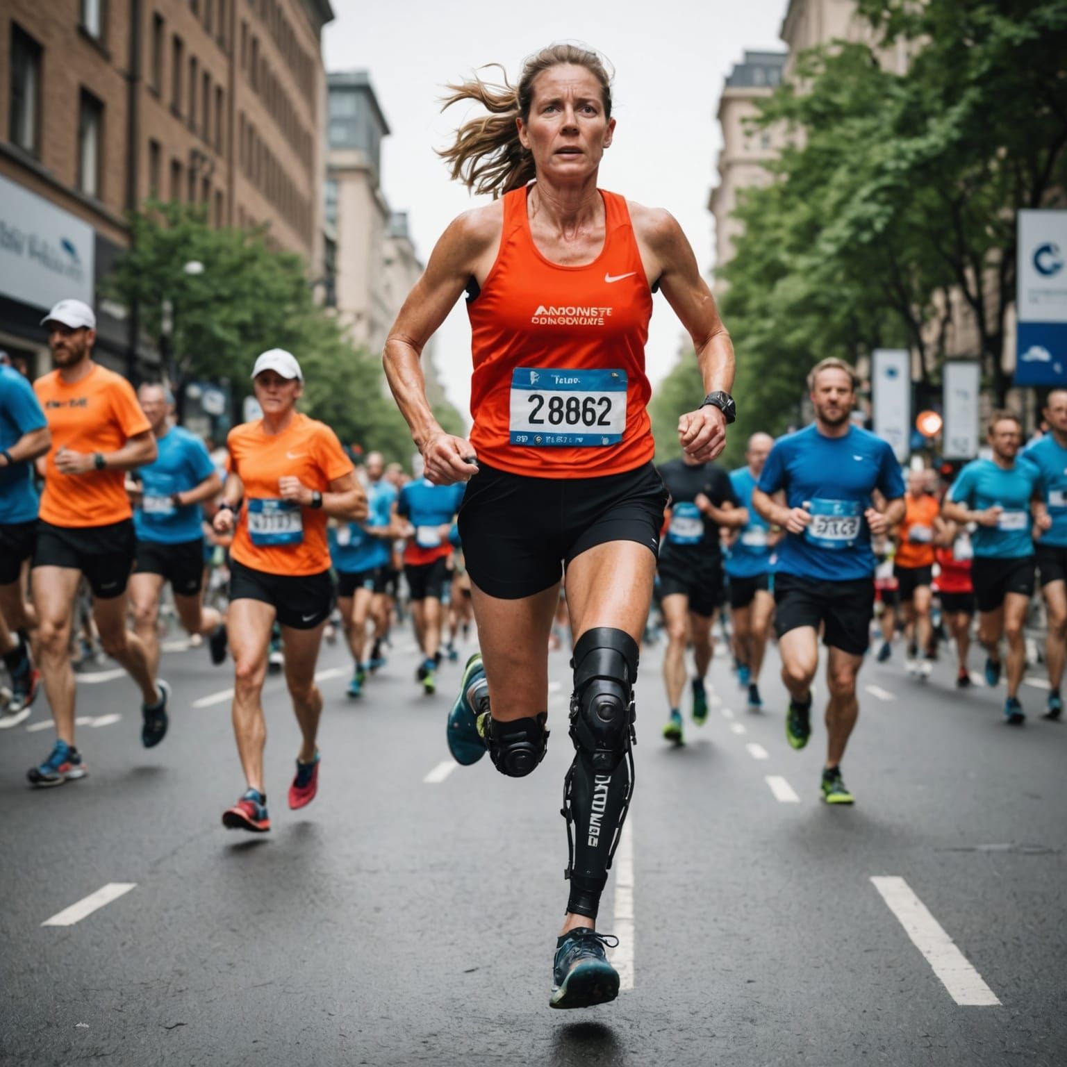 Marathon Runner with Bionic Legs