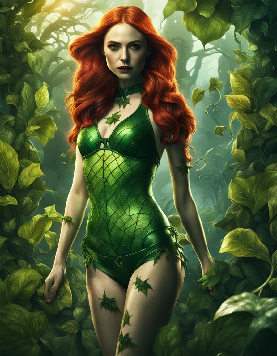 Karen Gillan as Poison Ivy: Detailed Fantasy Art