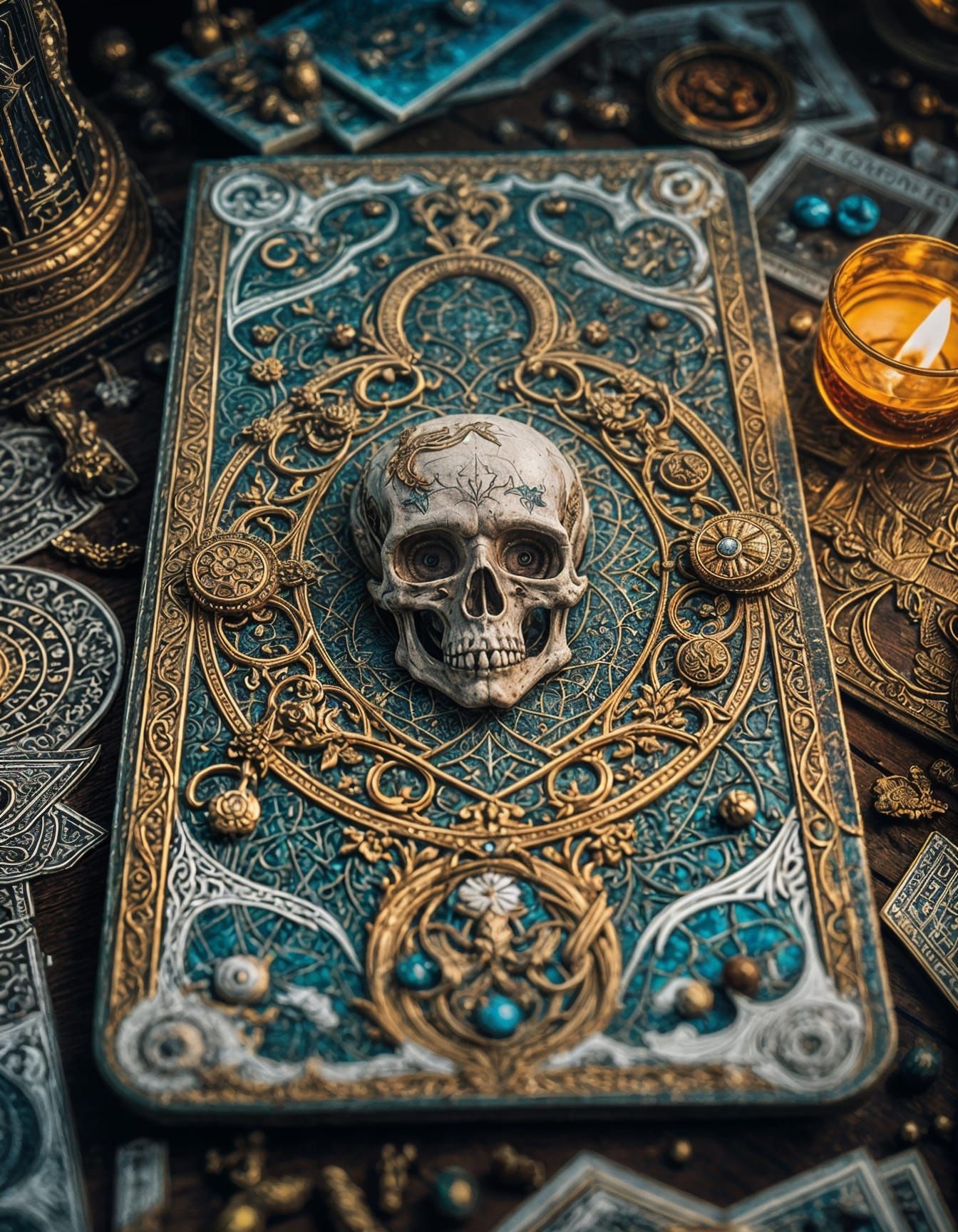 Enchanting Death Tarot Card in Fantasycore Style