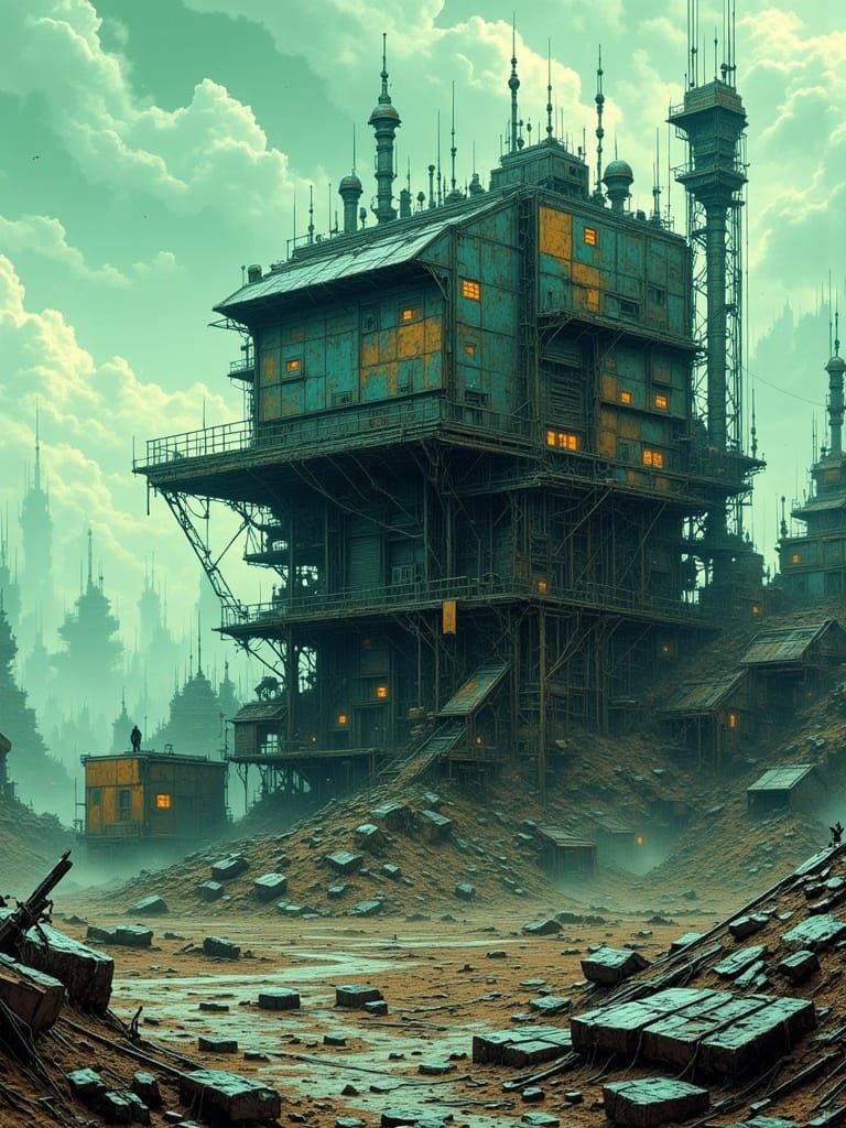 Abandoned Industrial Radio Outpost on a Barren World