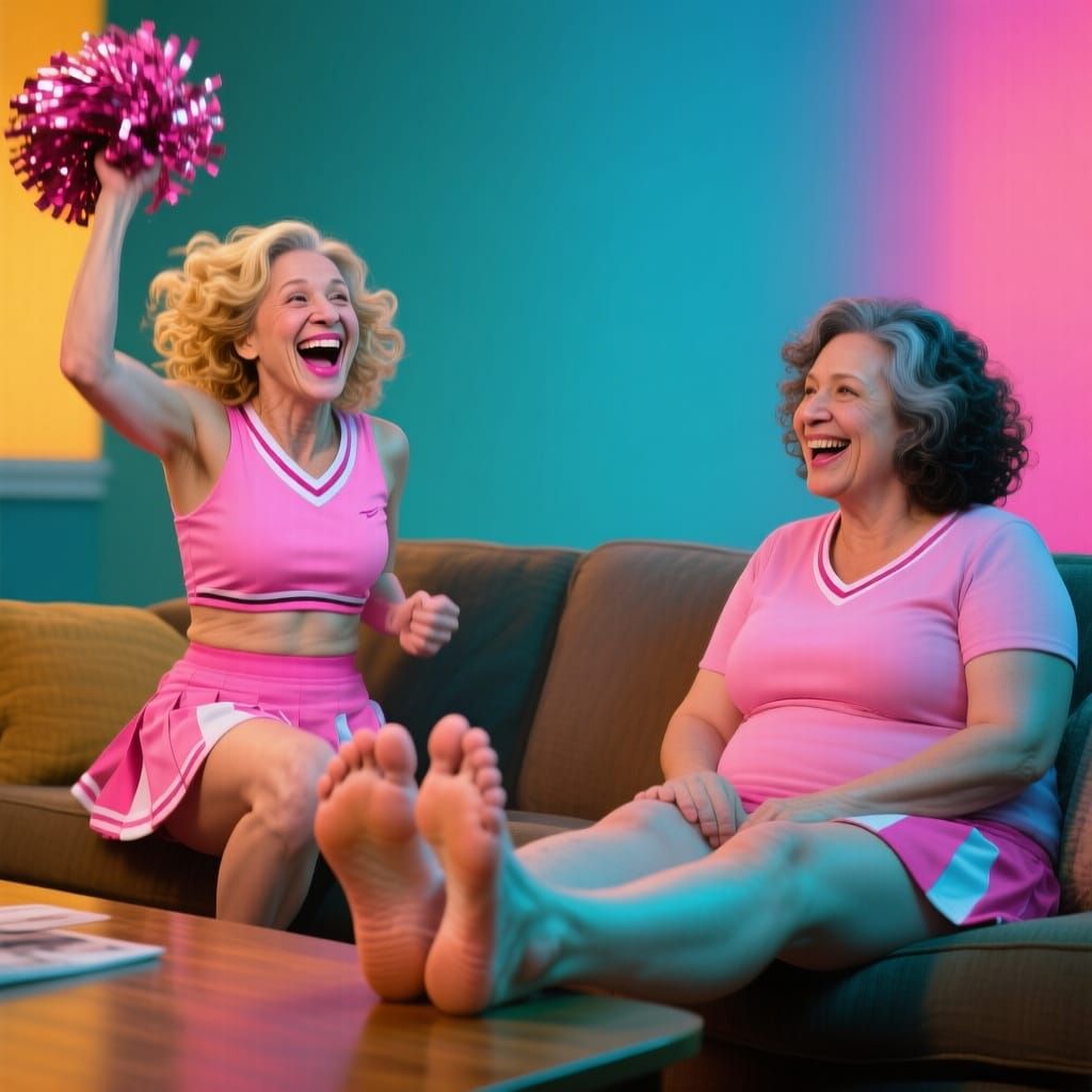Cheerleader BFFs: Hyperrealistic Homecoming Celebration