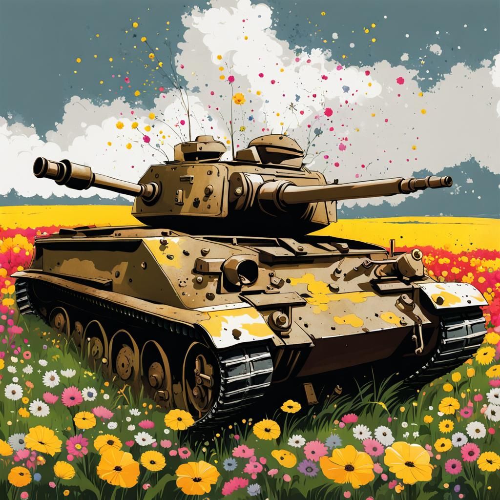 Flowers Bloom on Abandoned Tank, Splash Art