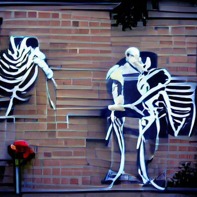 Skeleton and Human Embrace: A Halloween Romance