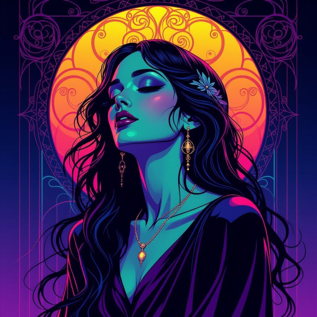 Gothic Futurist Woman Poster Art