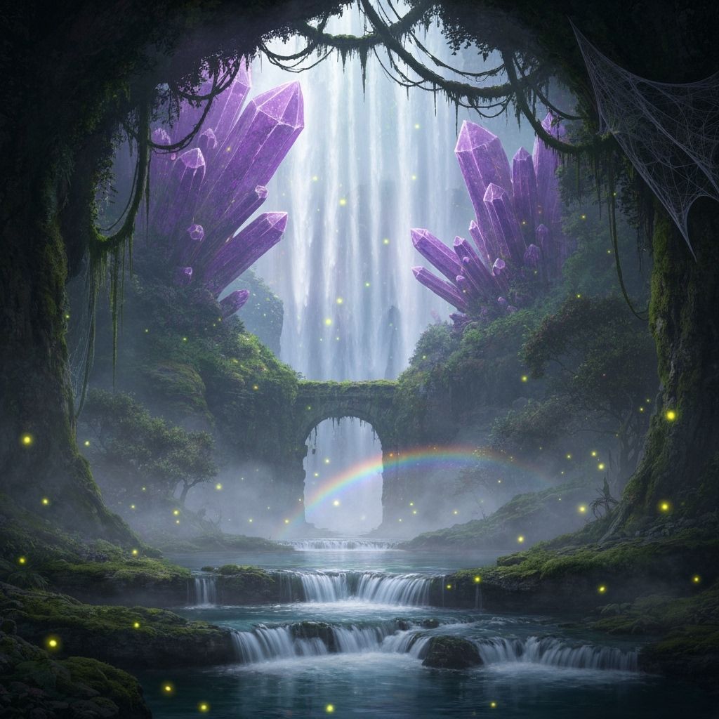 Ancient Waterfall Entrance to Fantasy City