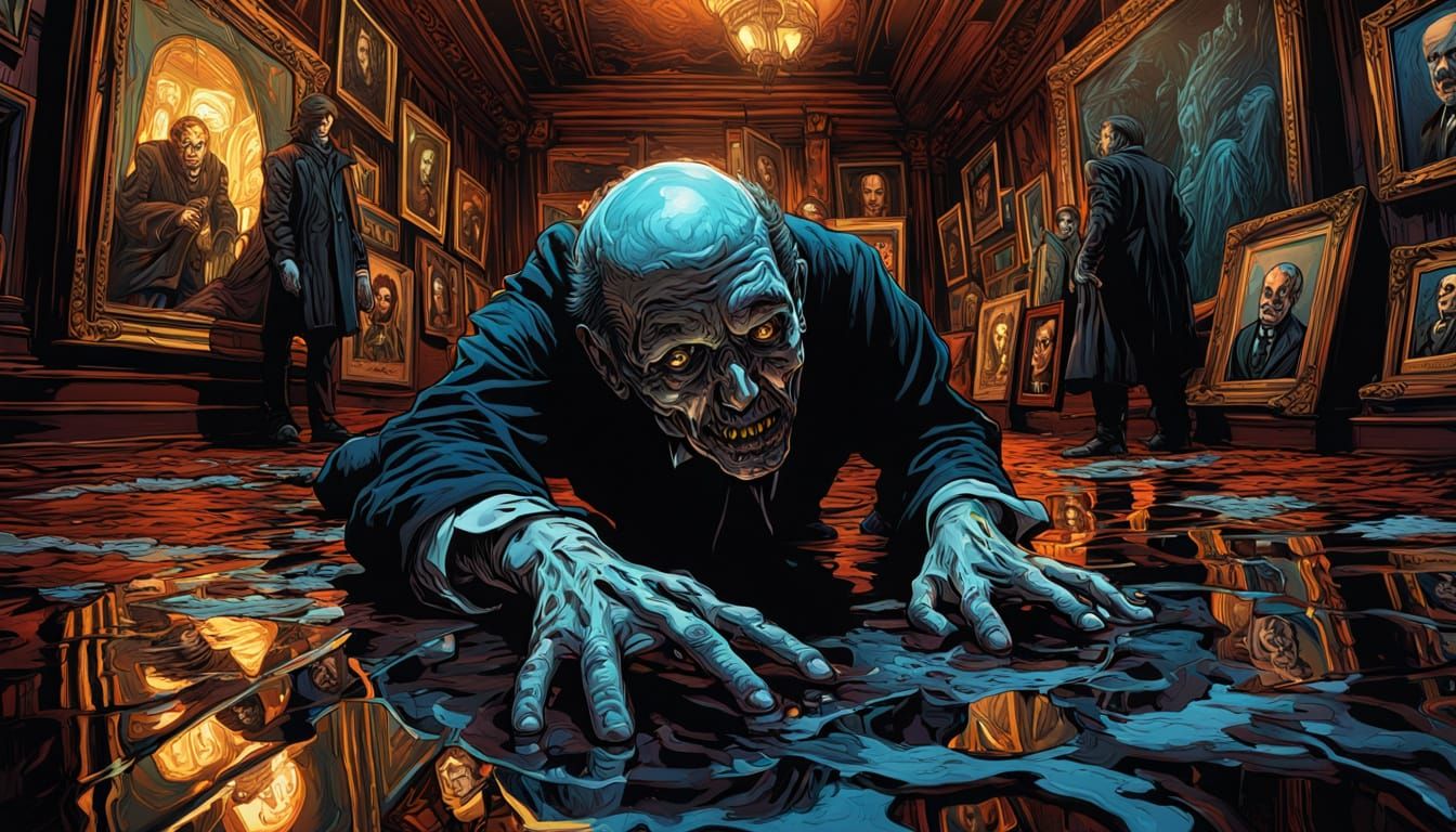 Haunted Gallery: Melting Victorian Portraits in Dark Fantasy