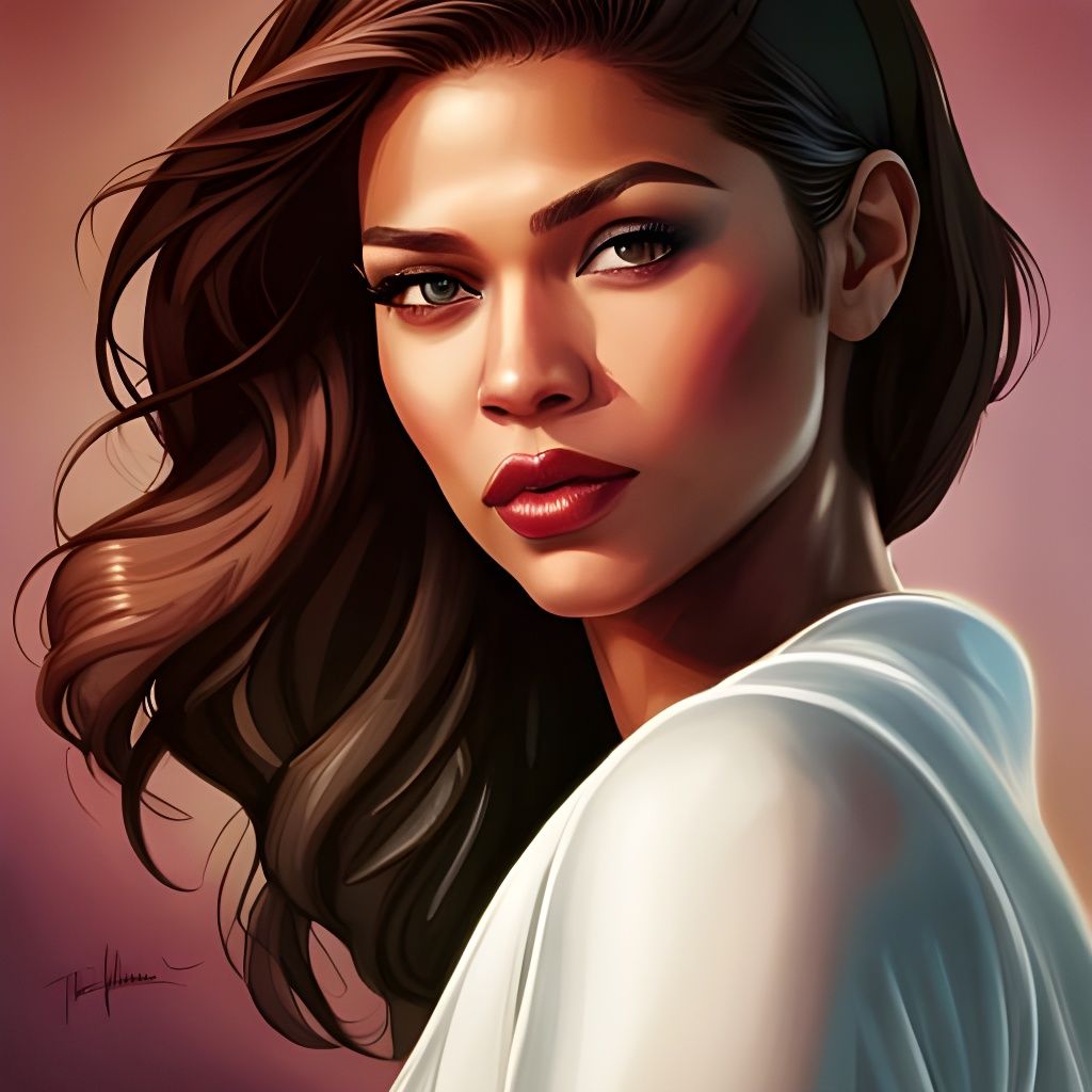 Hyperdetailed Portrait of Zendaya by Rutkowski, Artgerm