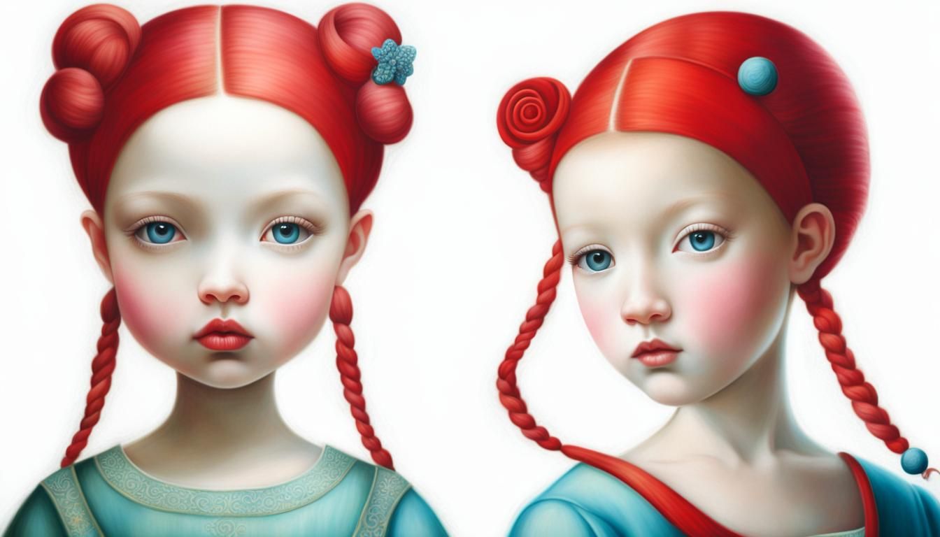 3 pictures (2/3): Twins similar to Nicoletta Ceccoli.