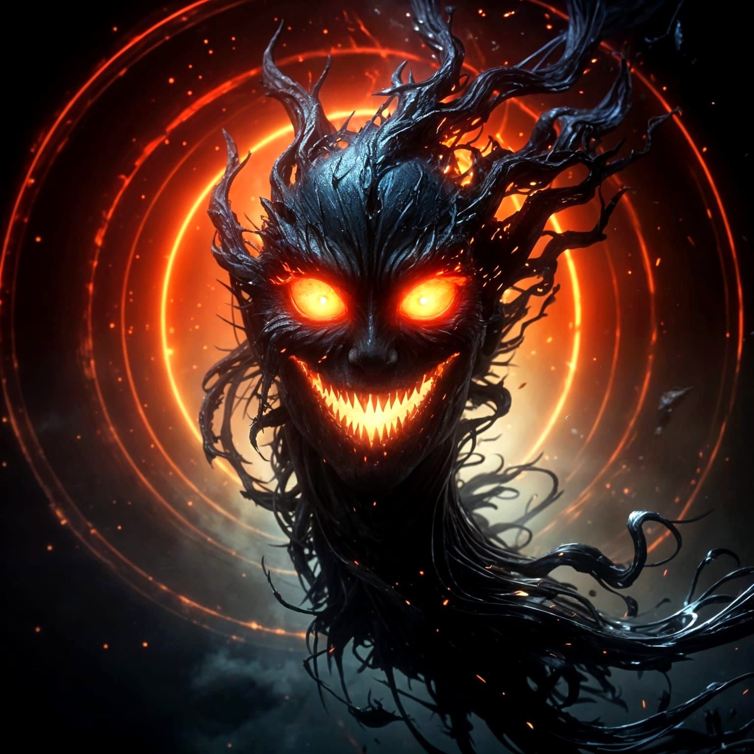 Living Shadow in Dark Ink Painting Style