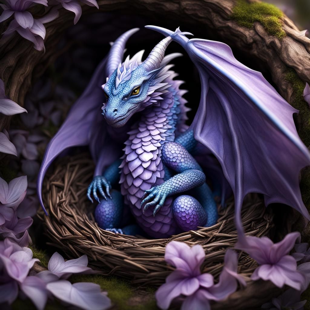 Hatching Dragon: 3D Portrait in Pastel Colors
