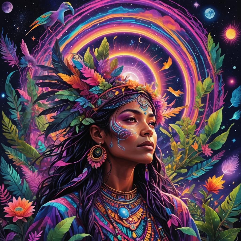 Holographic Astral Peruvian Shaman in Cosmic Vortex