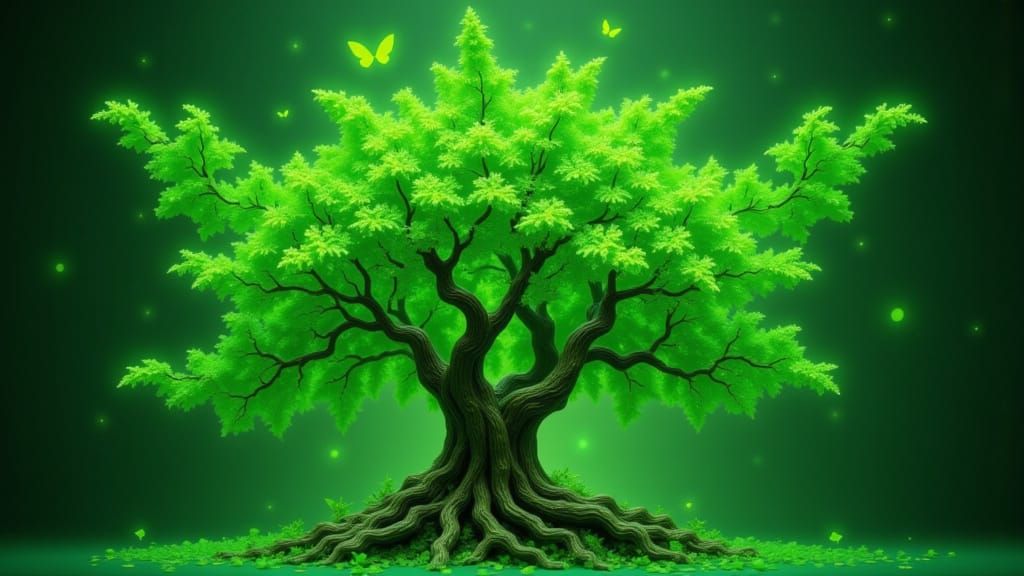 Splendor in Green: Vibrant Abstract Art