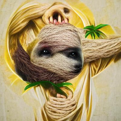 Whimsical Sloth: A Pastel Dreamscape