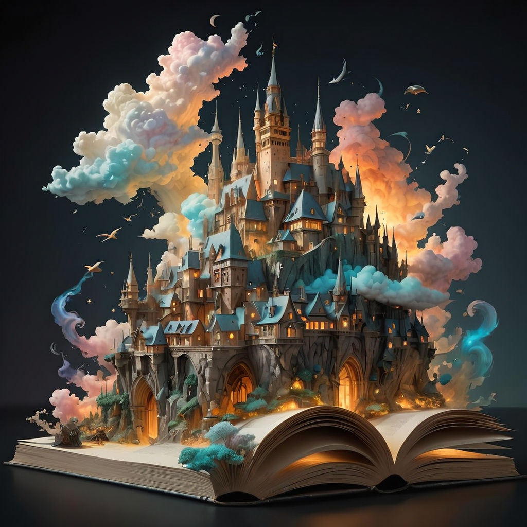 Fantasy City Emerges from Book: Fantasycore Art