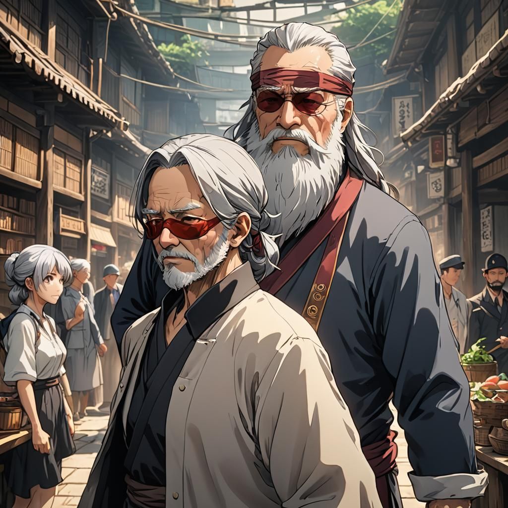 Anime Girl Rejects Elderly Man, Cel-Shaded Style