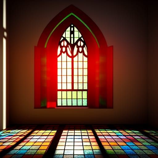 Ethereal Light Through Stained Glass: 8k Concept Art