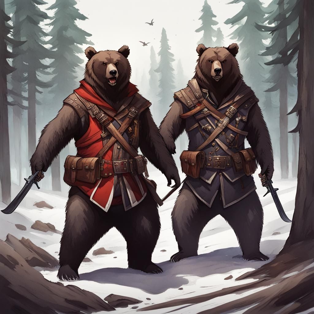 Bear Assassins: A Digital Art Depiction