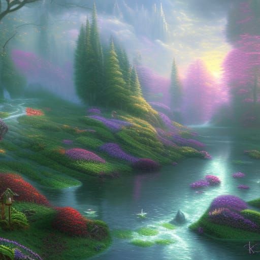 Ethereal Fairy Landscape in Detailed Matte Painting