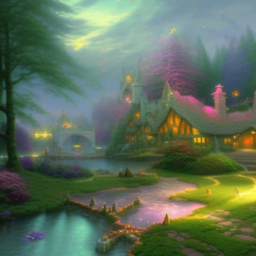 Ethereal Fairy Landscape in Detailed Matte Painting