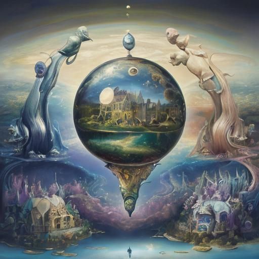 Utopian Dreamscape in Turner Oil Painting Style