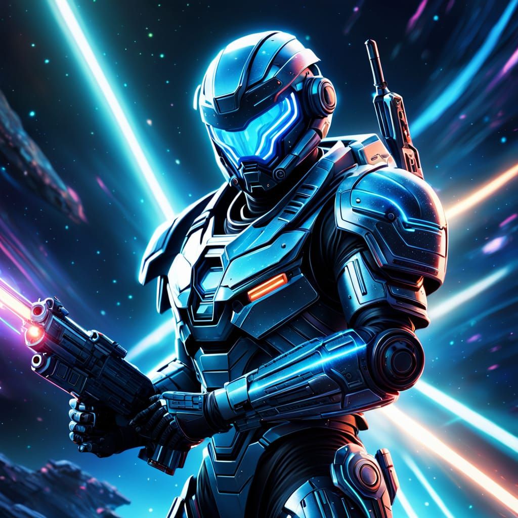 Space Traveler in Vibrant Digital Art