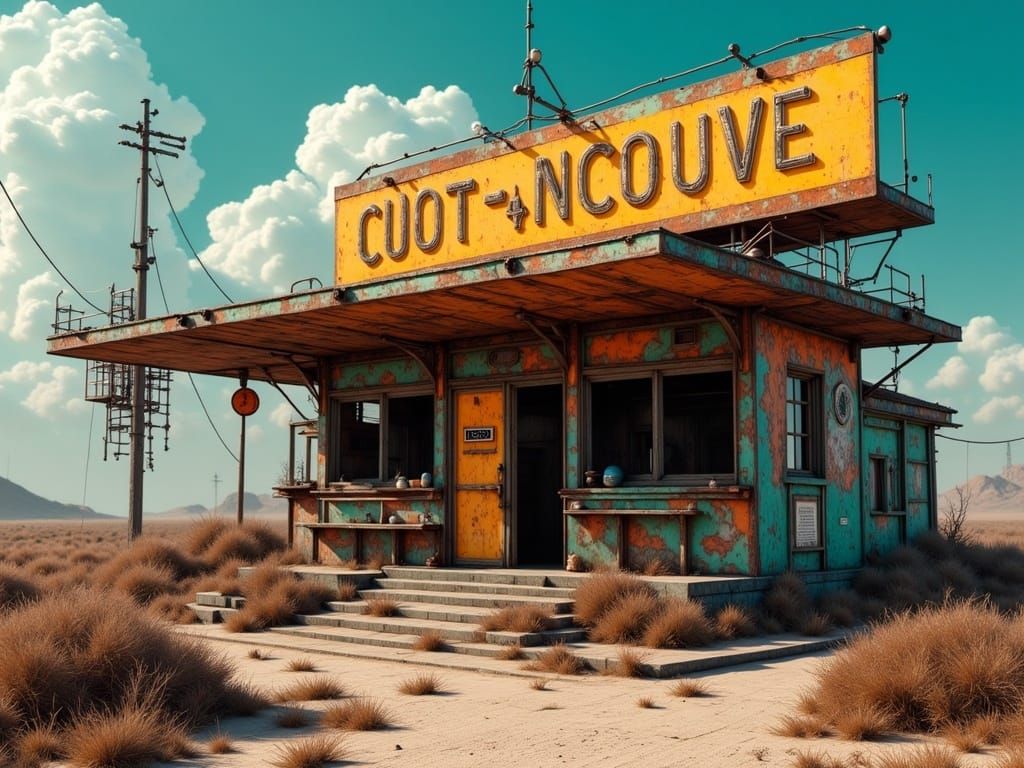 Abandoned Roadside Attraction in Vibrant Colors